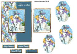 Snowman and Friends Card with Topper and Pyramid