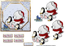 Polar Bear and Friends Card with Decoupage
