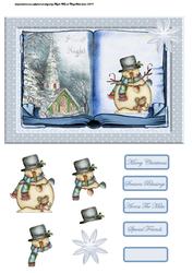 Vintage Christmas Scene Card with Decoupage