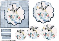 New Baby Boy Card with Petal Pyramid