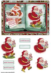 Santa's Work Has Started Card with Decoupage