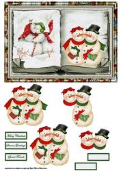 Snowpeople Card with Decoupage