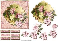 Basket of Lilacs Card Front with a Topper