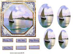 Fishing Boat Card with Layers