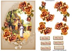 Vintage County Garden Card with Decoupage