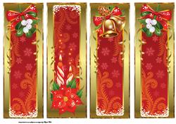 Christmas Theme Bookmarks, Candles, Bells