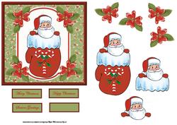 Santa in a Mitt Card with Decoupage