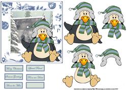 Penguin in the Snow Card and Decoupage