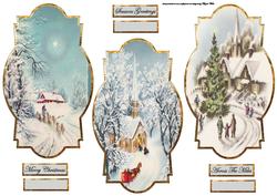 Vintage Christmas Scene Toppers