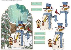 Snowman and His Bird Friends Card