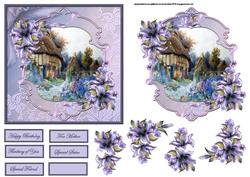 Country Garden and Lilies Card and Topper