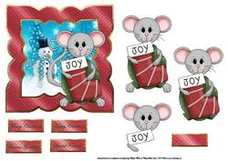 Christmas Mouse of Joy Card with Decoupage