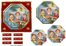 Vintage Children Carol Singers Card
