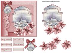 Vintage Church and a Bauble Card with Topper
