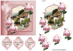 Picking Flowers from the Garden Card with Topper