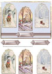Vintage Coach and Horses Arch Panel Card
