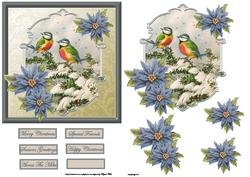 Birds in the Snow Card, with a Topper, and Decoupage