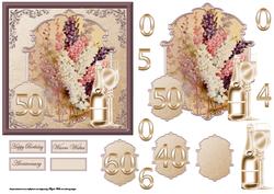 Larkspurs Flowers Card with a Topper
