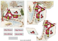 Christmas Vintage House Easy Cut Decoupage
