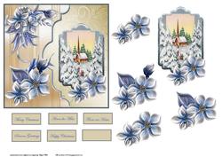Christmas Church Service and Blue Flowers