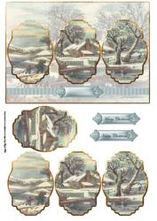 Collecting Wood for the Christmas Fire Panel Card