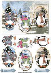 Penguins Party Panel Card with Toppers