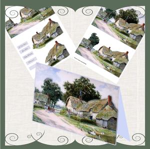 Thatch Cottage Card with Easy Cut Decoupage