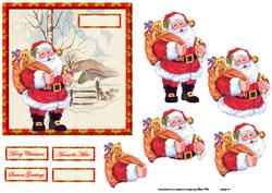 Santa is Walking Today Card with Decoupage