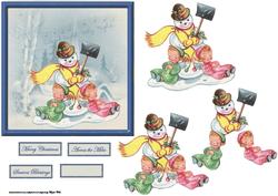 Snowman and Baby Angels Card
