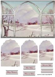 Vintage Winter Scene from My Window Card