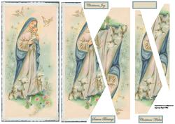 Mother and Baby Jesus Dl Card with Triangle Pyramid