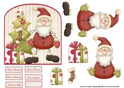 Santa's Holiday Frolics Card with Decoupage