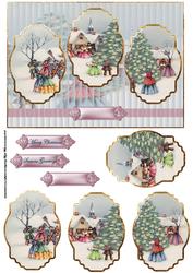 Carol Singers Panel Card with Toppers