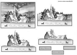 Vintage Church Scene Easy Cut Decoupage