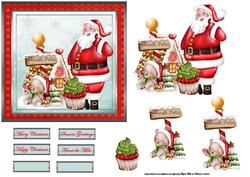 Santa's Party Time Card with Decoupage