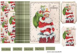 Santa with His Sack of Toys No Hole Fold Back Card
