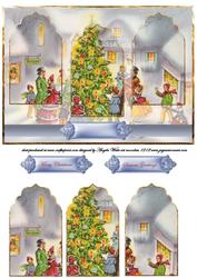 Village Carol Singers Panel Card with Toppers