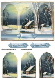 Snowy Evening Panel Card with Toppers