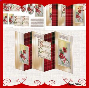 Poinsettia No Hole Double Fold Back Card