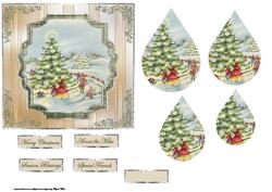 Sledging in the Snow Card Front with Teardrop Layers