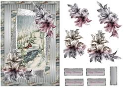 Log Cabin and Winter Lilies