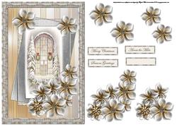 Christmas Dressed Window Card with Decoupage