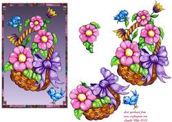 Flowers and Bluebirds