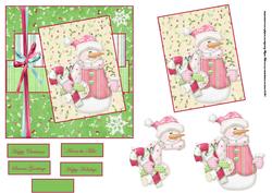 Snowman and Candy Stick Card with Topper
