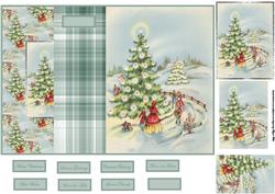 Christmas Tree Shine Bright No Hole Fold Back Card