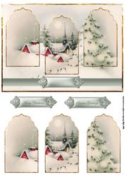 Snowy Snowy Night Panel Card with Arch Toppers