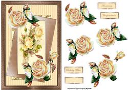 Golden Roses Anniversary Card and Decoupage