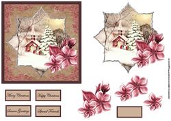 Going to Church at Christmas Card with a Topper