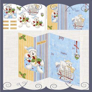 Christmas Bear No Hole Fold Back Card
