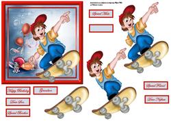 Sport Boy Card Front with Decoupage